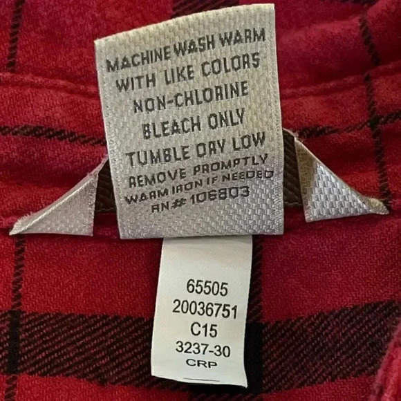 Duluth Trading Co. Women’s Cotton Red Black Plaid Long‎ Sleeve Button-up Medium - Picture 6 of 6